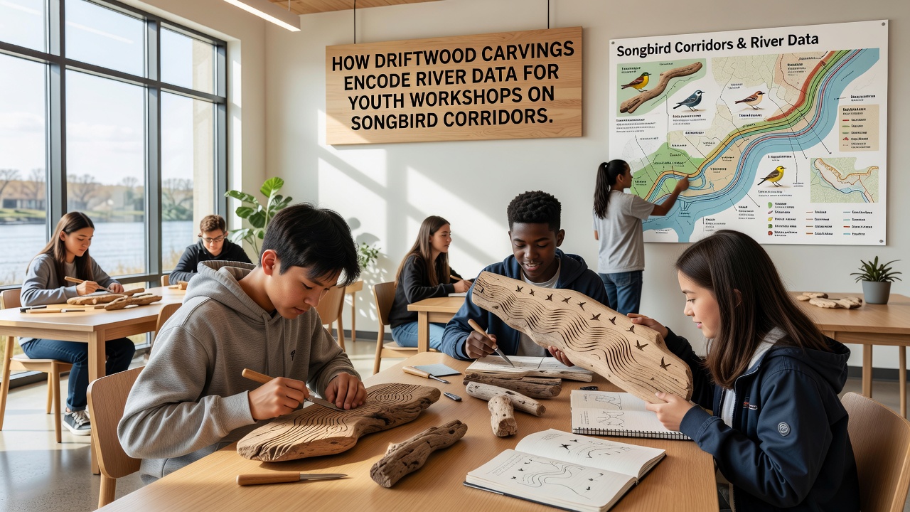Driftwood Carvings as Encoders of River Data in Youth Workshops on Songbird Corridors